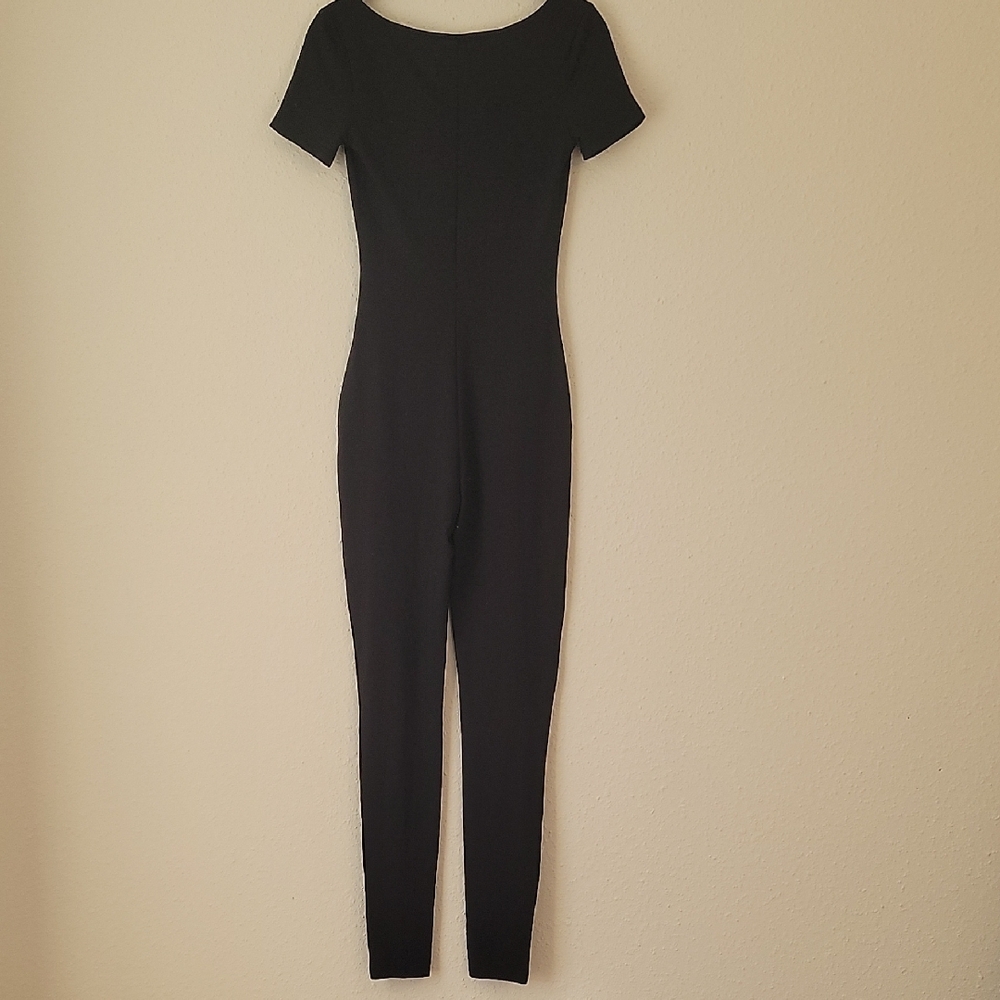 SHEIN Black Fitted Jumpsuit with Short Sleeves Size XS - Picture 2 of 6